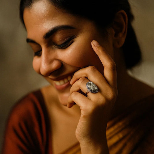 Pyrite Natural Adjustable Ring Oval Design 1