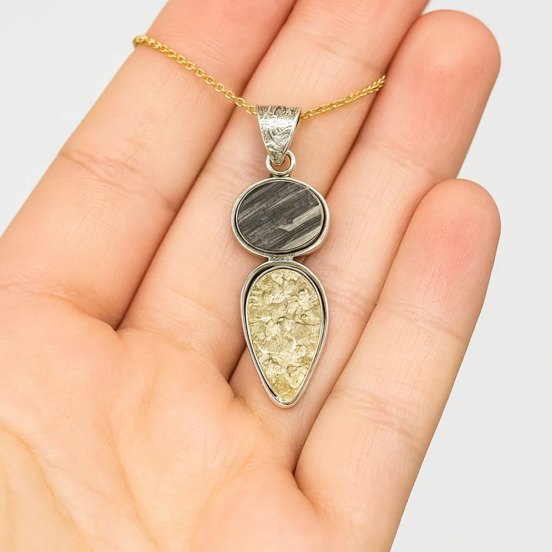 Black Tourmaline Pyrite Pendant