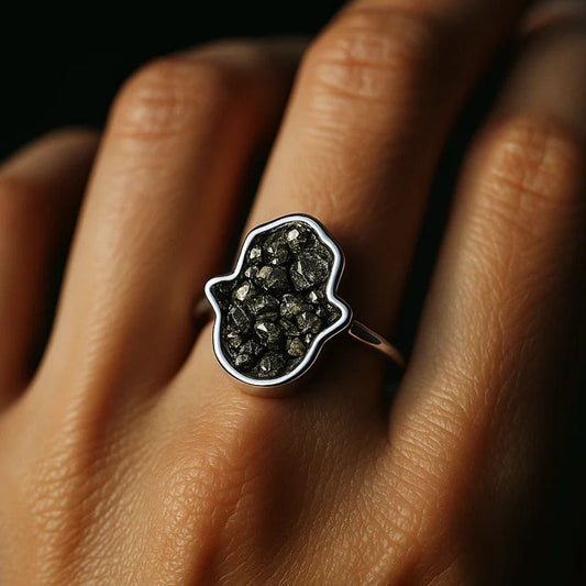 Pyrite Pure Silver Ring
