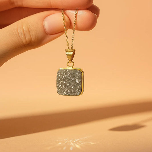Pyrite Pendent With Gold Coated