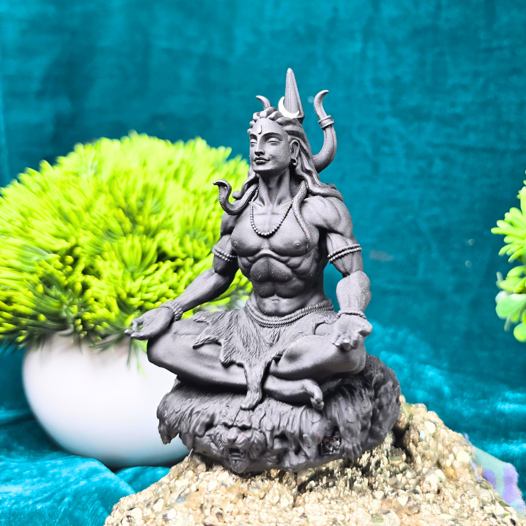 Adiyogi Mahadev Murti | Meditating Adiyogi Mahadev Idol for Car Dashboard & Home Temple