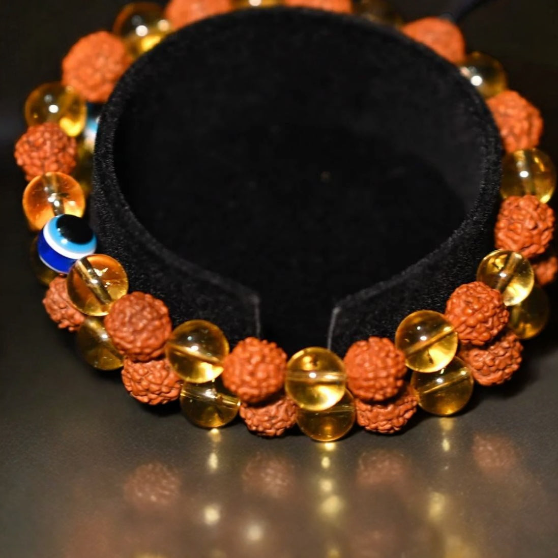 Rudraksh Citrine and Evil Eye Bracelet