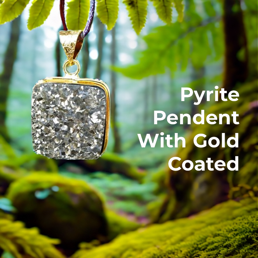 Pyrite Pendent With Gold Coated