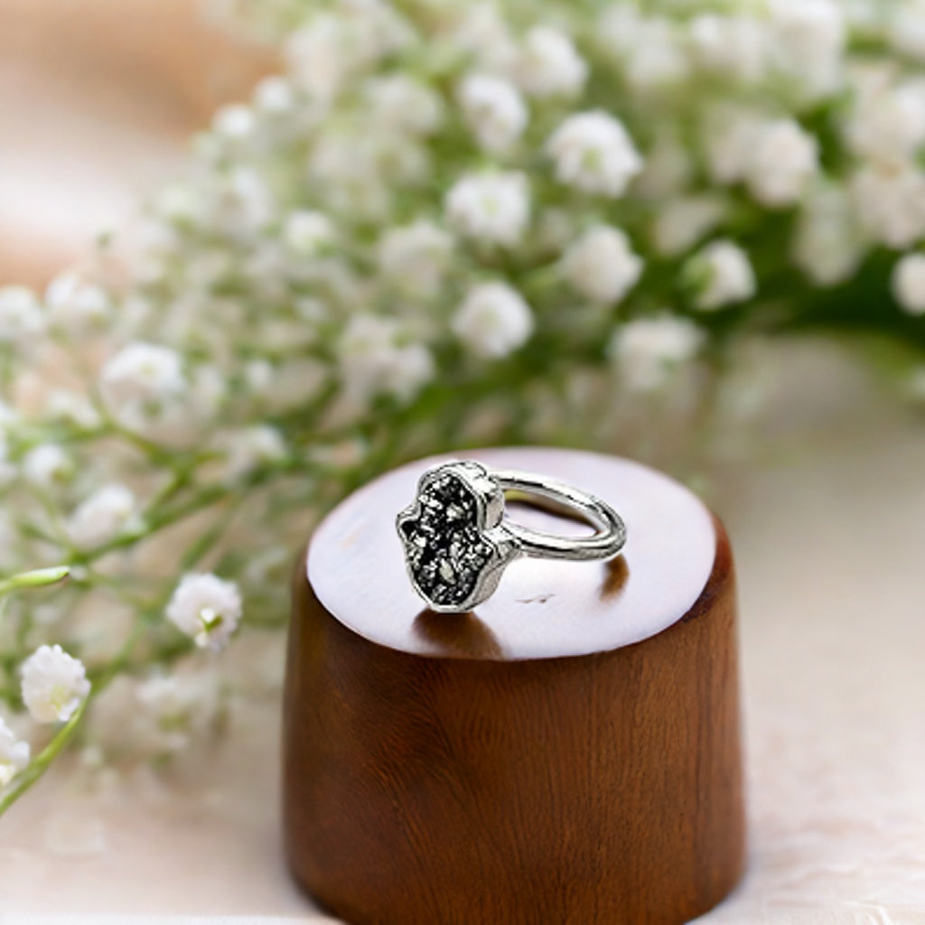 Pyrite Pure Silver Ring