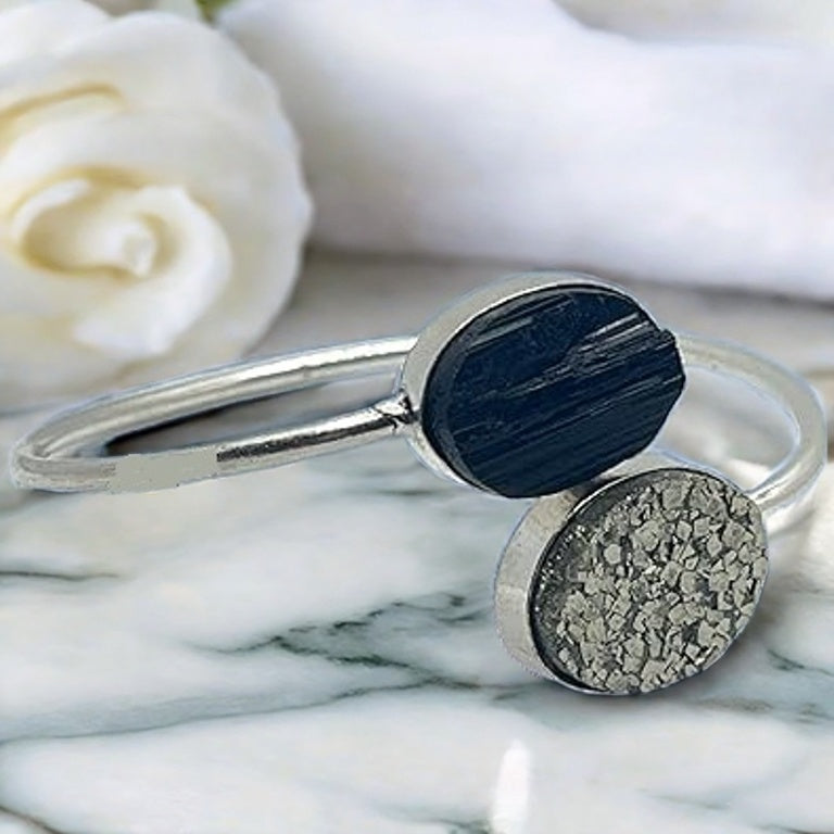 Adjusting Silver Pyrite Bracelet