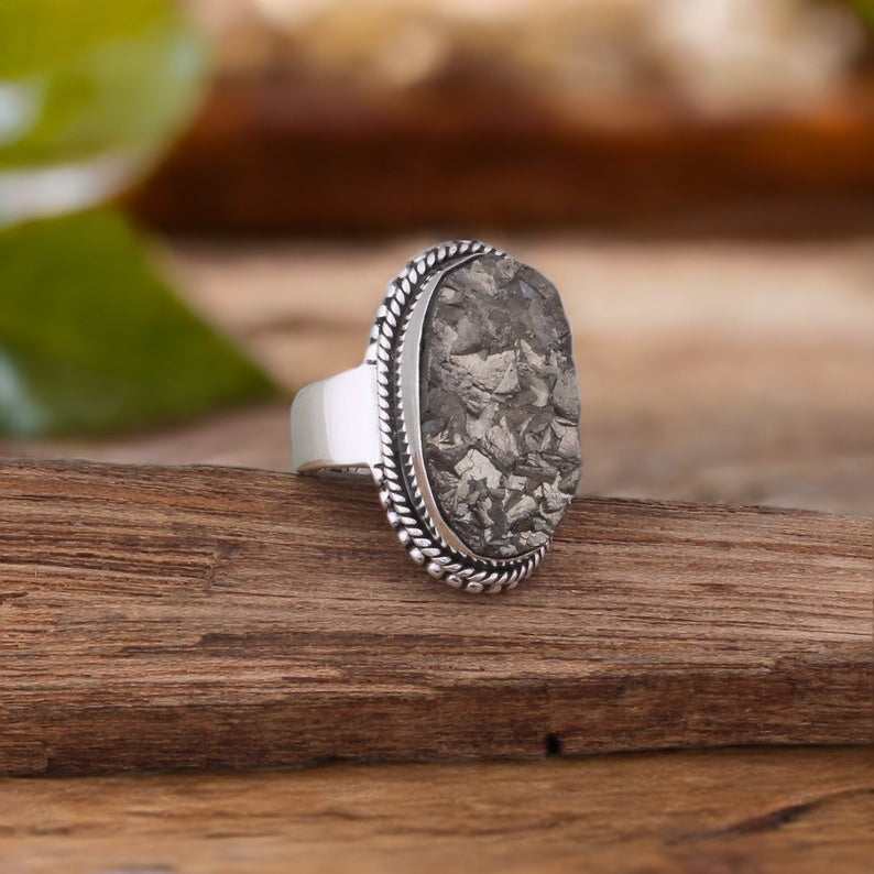 Pyrite Natural Adjustable Ring Oval L1