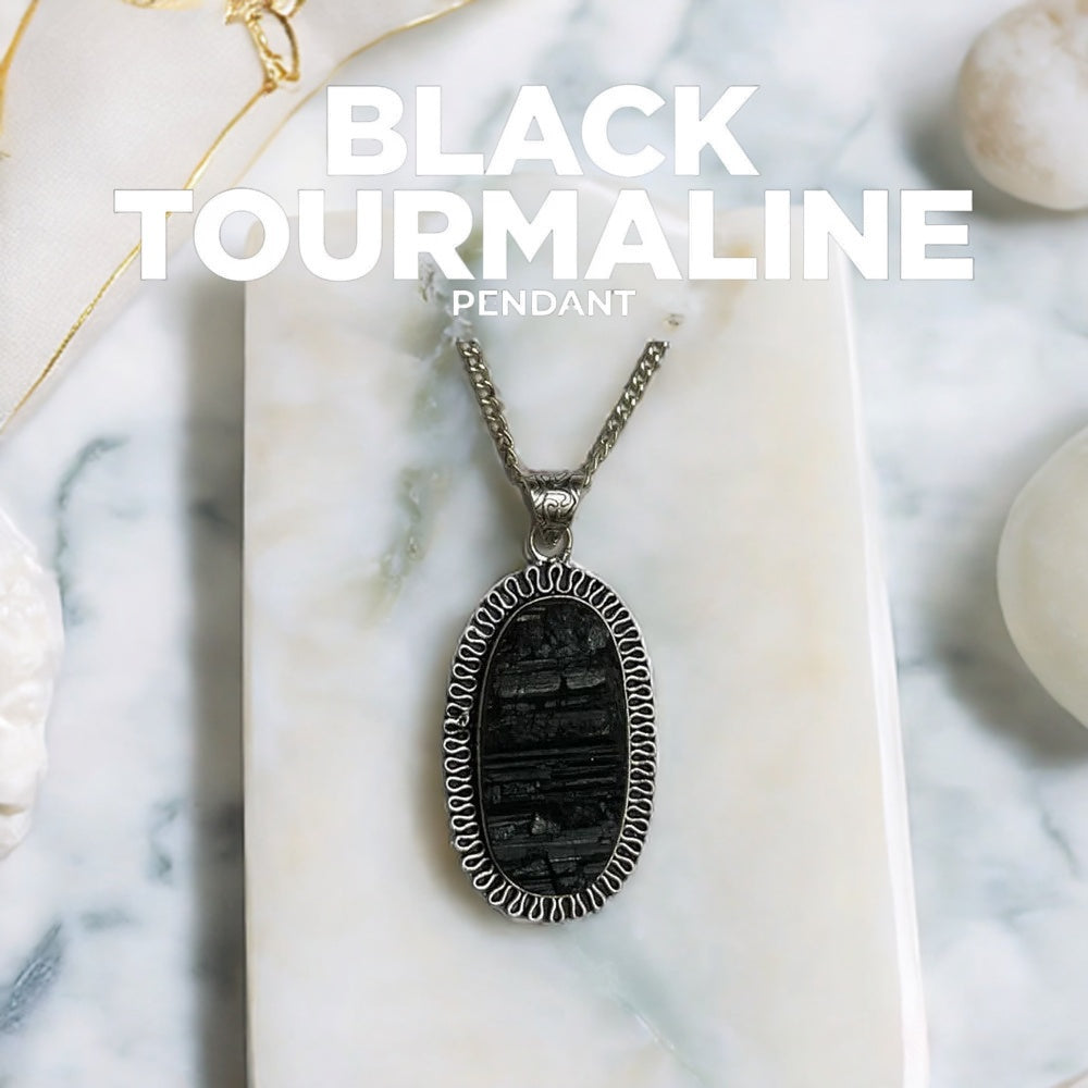 Black Tourmaline Pendant (Without Chain)