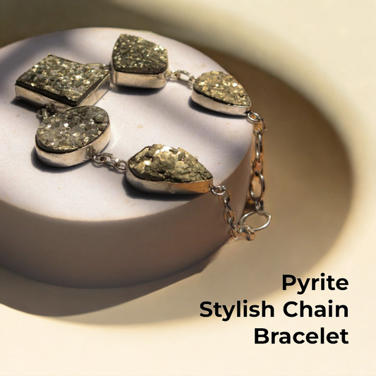 Pyrite Stylish Chain Bracelet