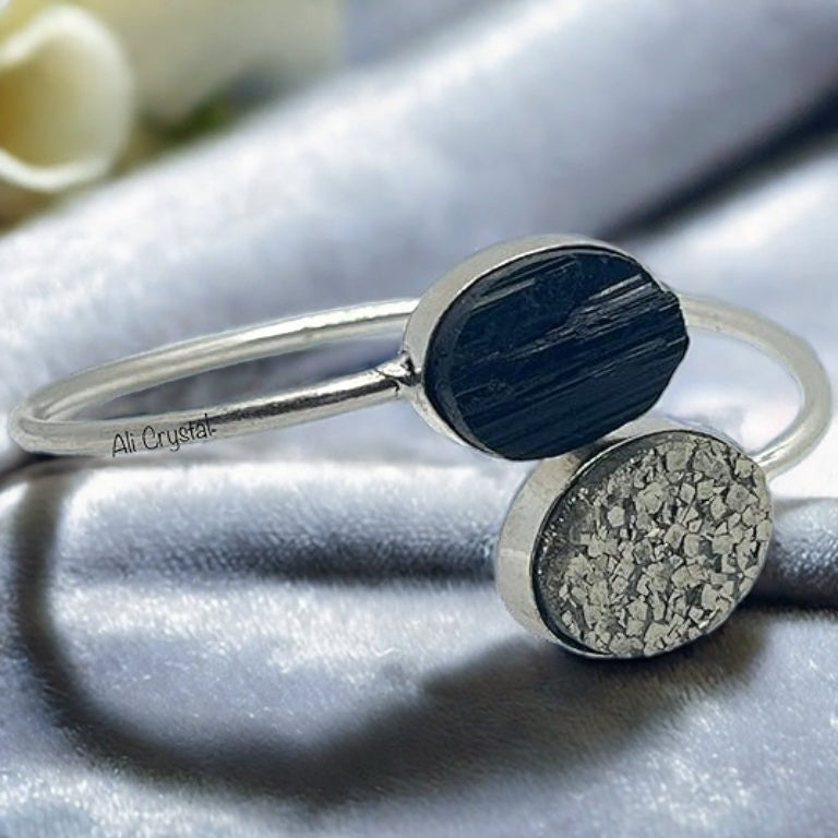 Adjusting Silver Pyrite Bracelet