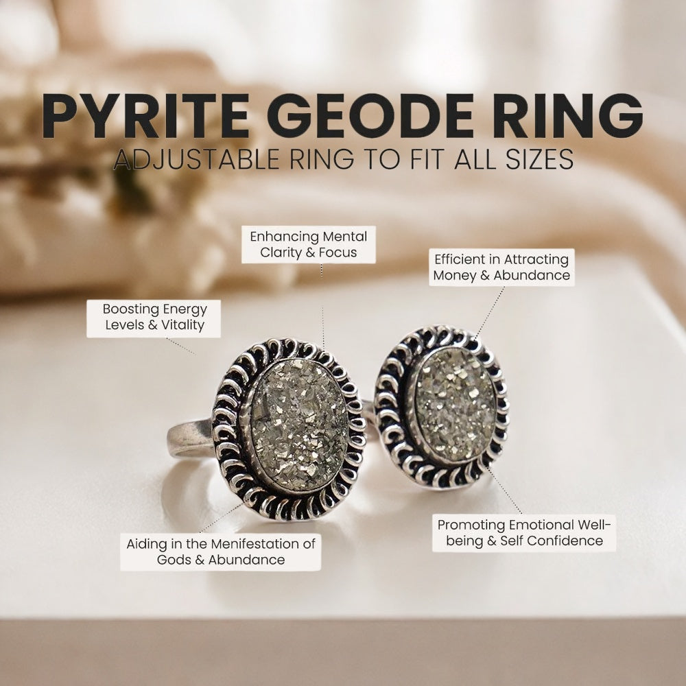 Pyrite Geode Ring