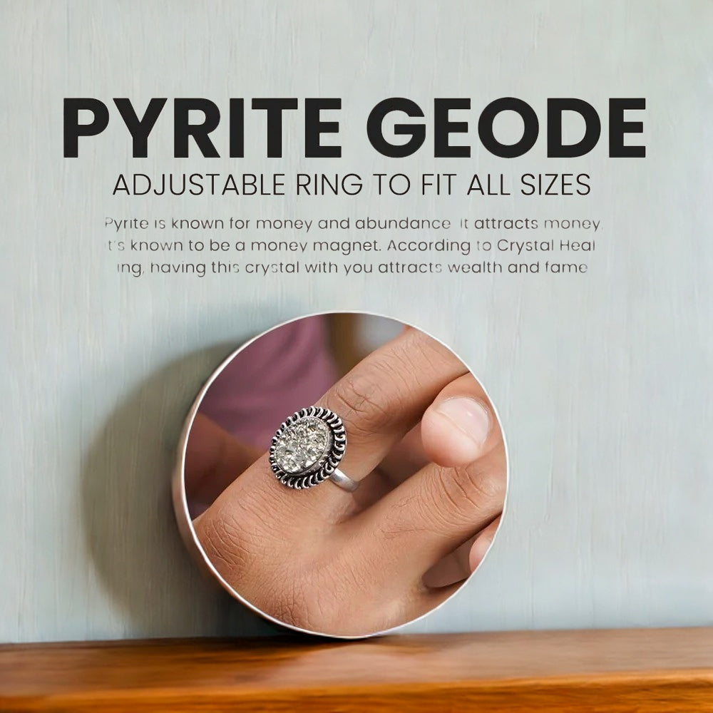 Pyrite Geode Ring