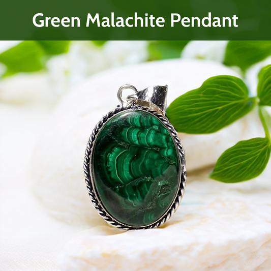 Green Malachite Pendant (Without Chain)