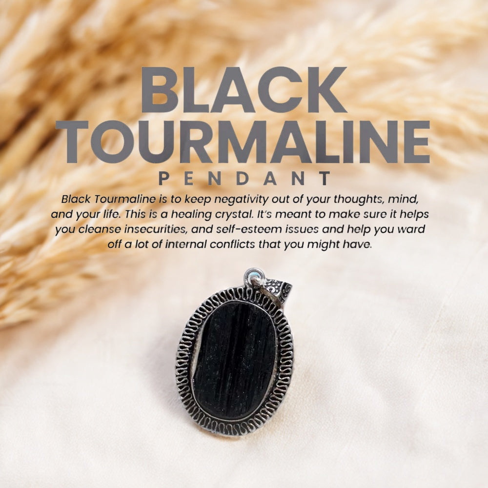 Black Tourmaline Pendant (Without Chain)