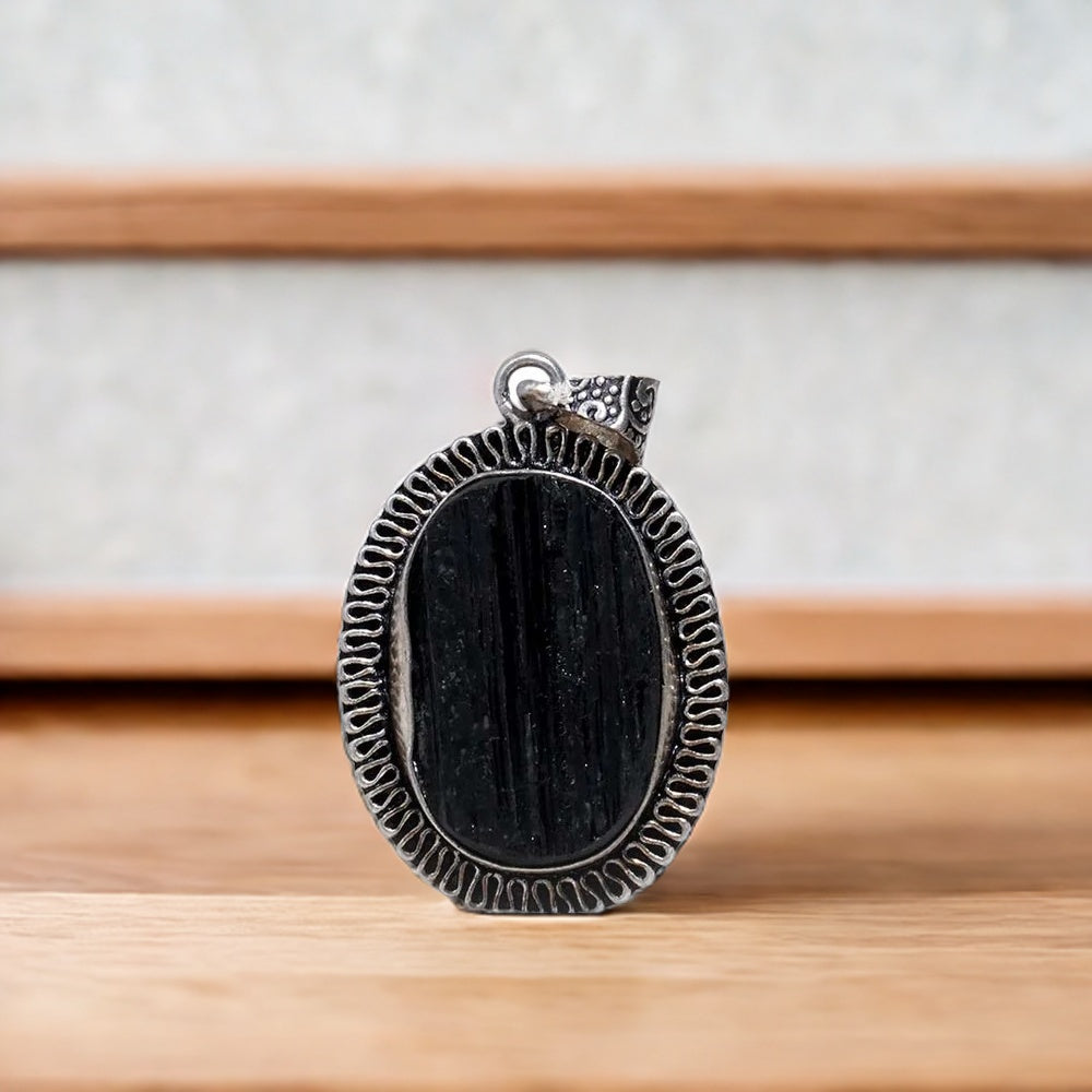 Black Tourmaline Pendant (Without Chain)