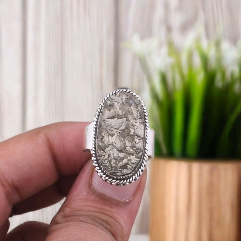 Pyrite Natural Adjustable Ring Oval L1