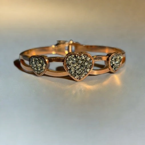 Heart Design Pyrite Bracelet