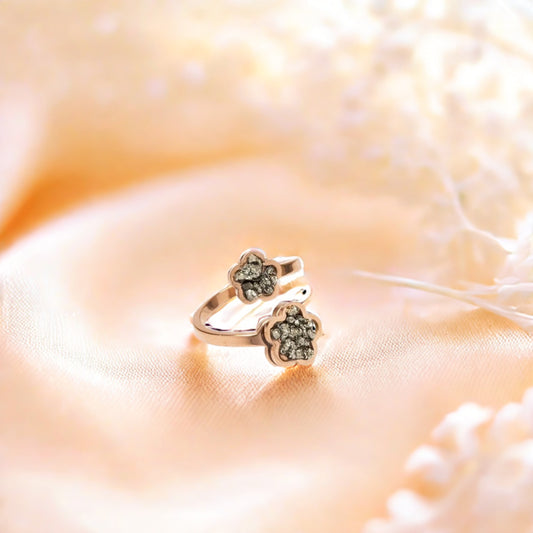 Pyrite Ring for Attracting Money (Flower Shape)