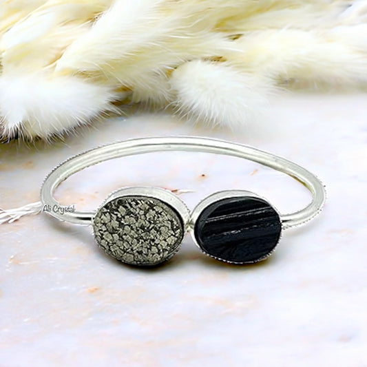 Adjusting Silver Pyrite Bracelet