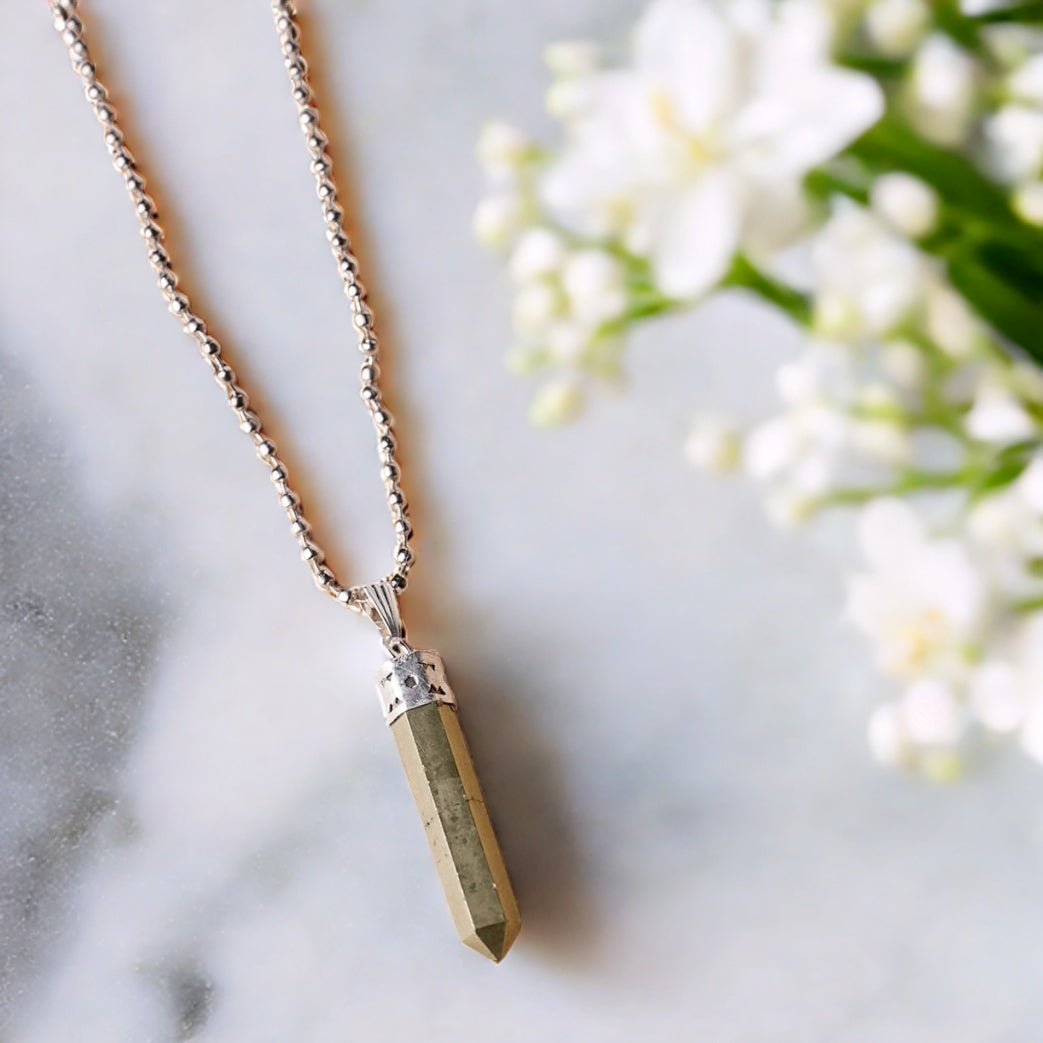 Pyrite Pencil Pendant