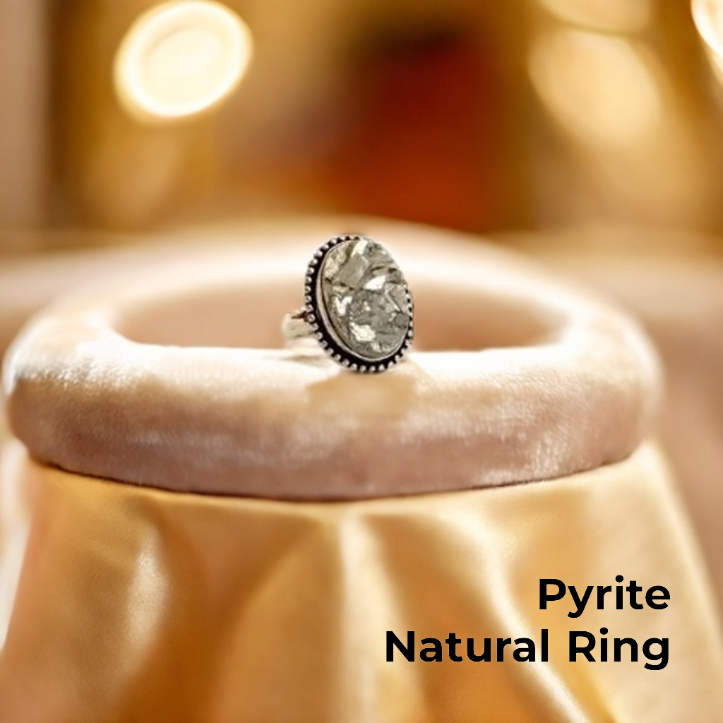 Pyrite Natural Adjustable Ring Oval Design 1