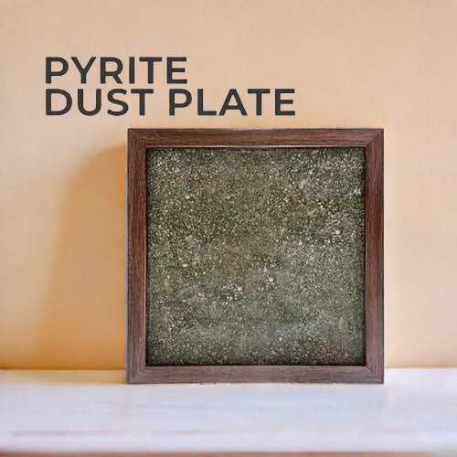 Pyrite Dust Plate (Complimentary wooden frame)