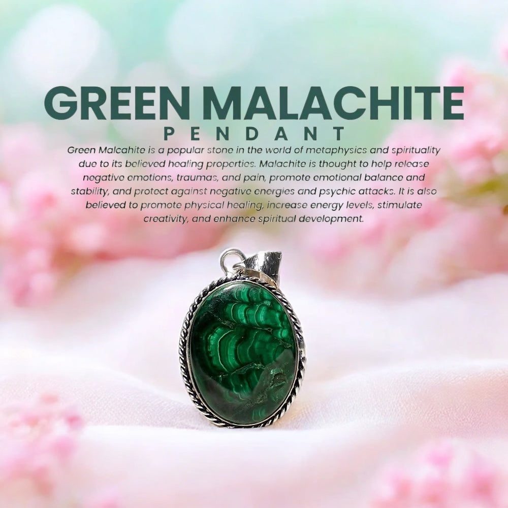 Green Malachite Pendant (Without Chain)
