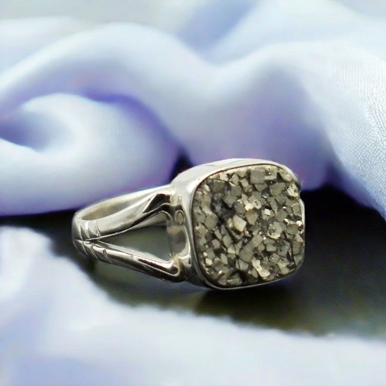 Pyrite Natural Adjustable Ring L3