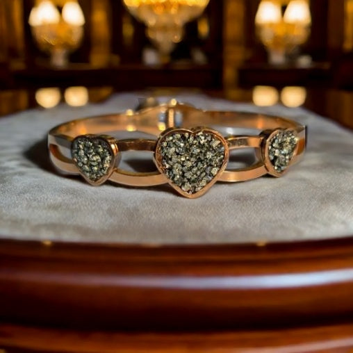 Heart Design Pyrite Bracelet