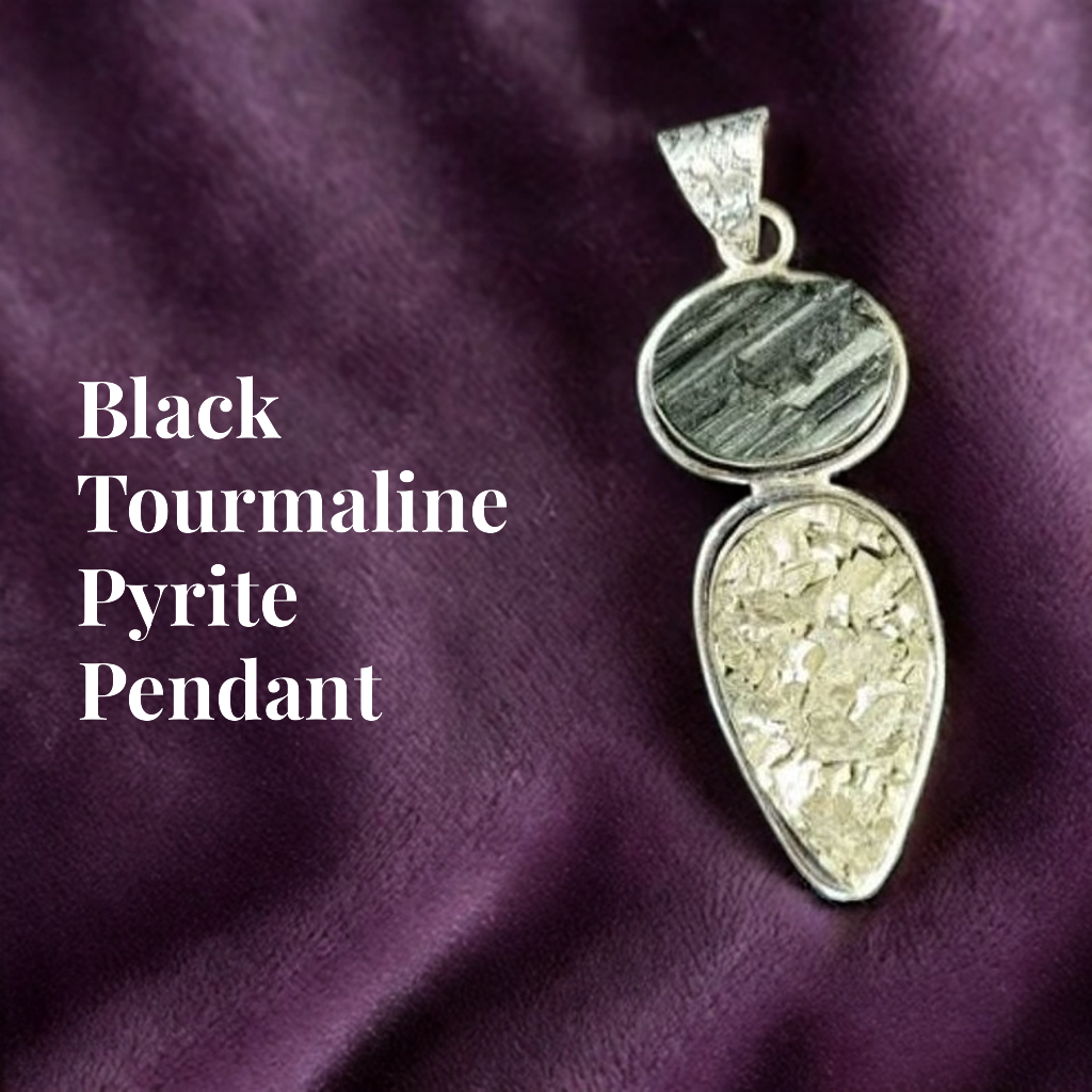 Black Tourmaline Pyrite Pendant