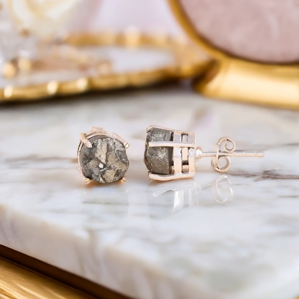 Raw Pyrite earings