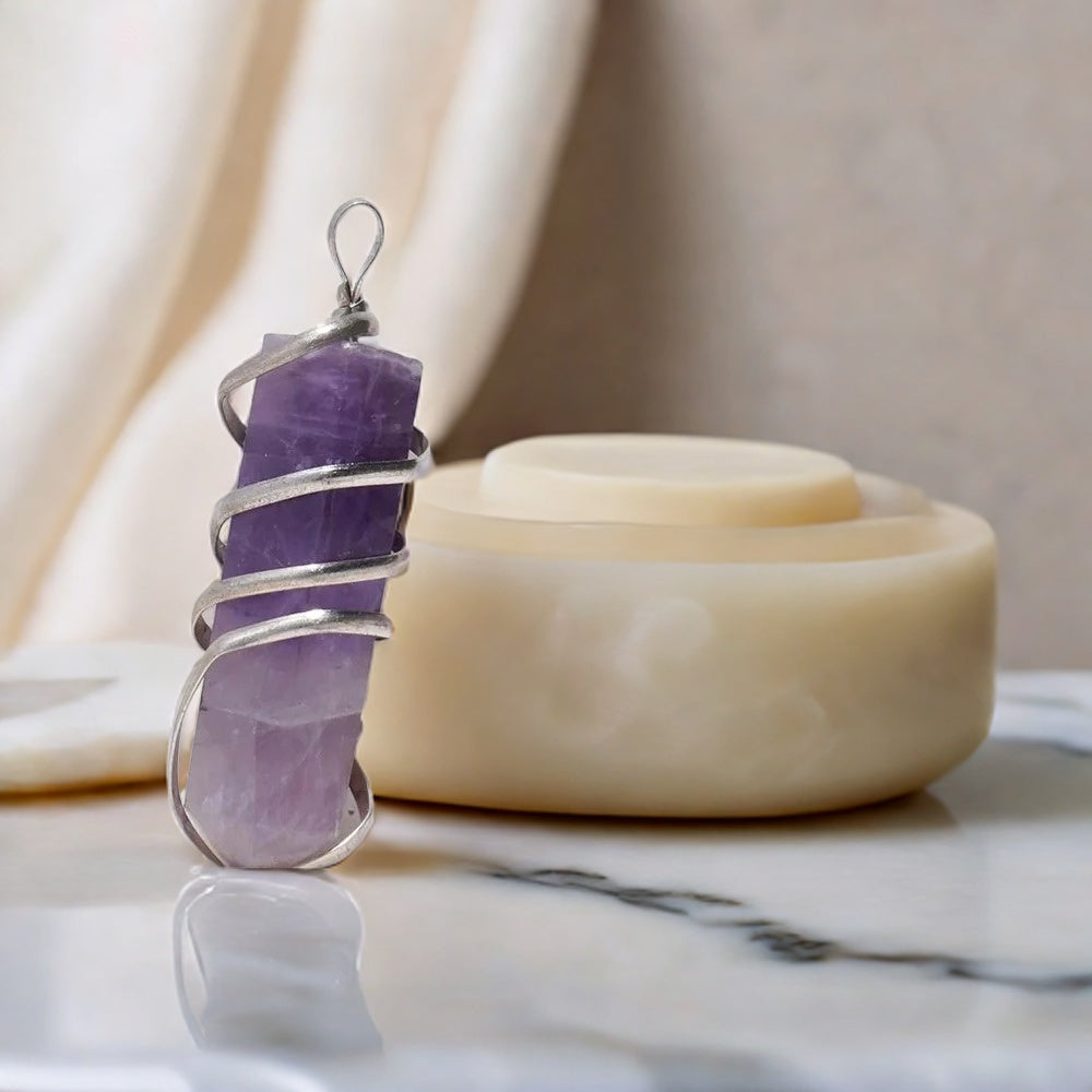 Amethyst Crystal Pendant (Without Chain)