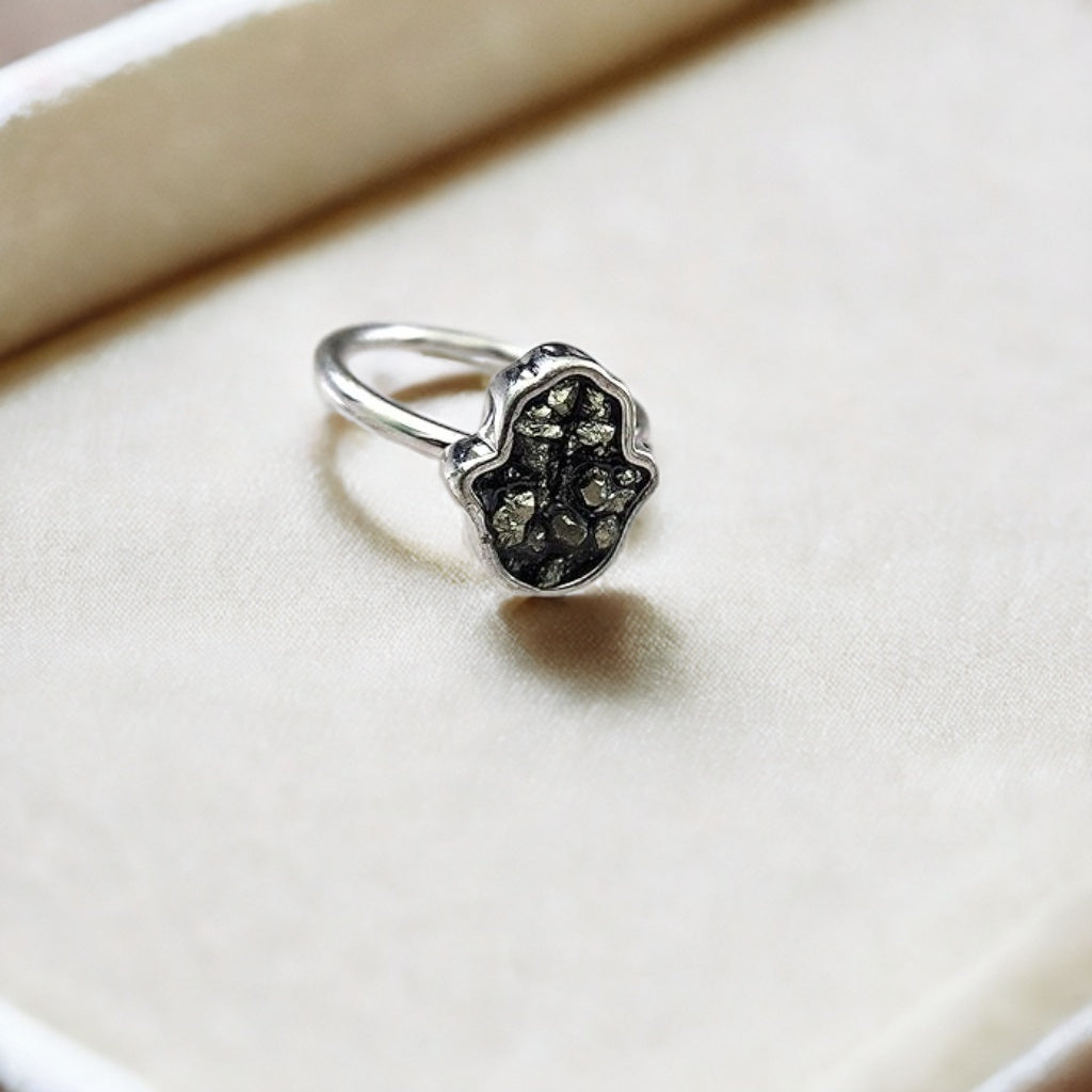 Pyrite Pure Silver Ring
