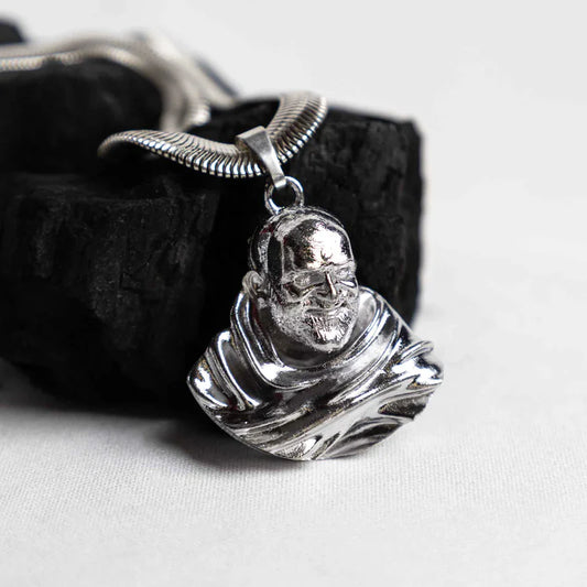 Sterling Silver Plated Neem Karoli Baba Pendant for Men