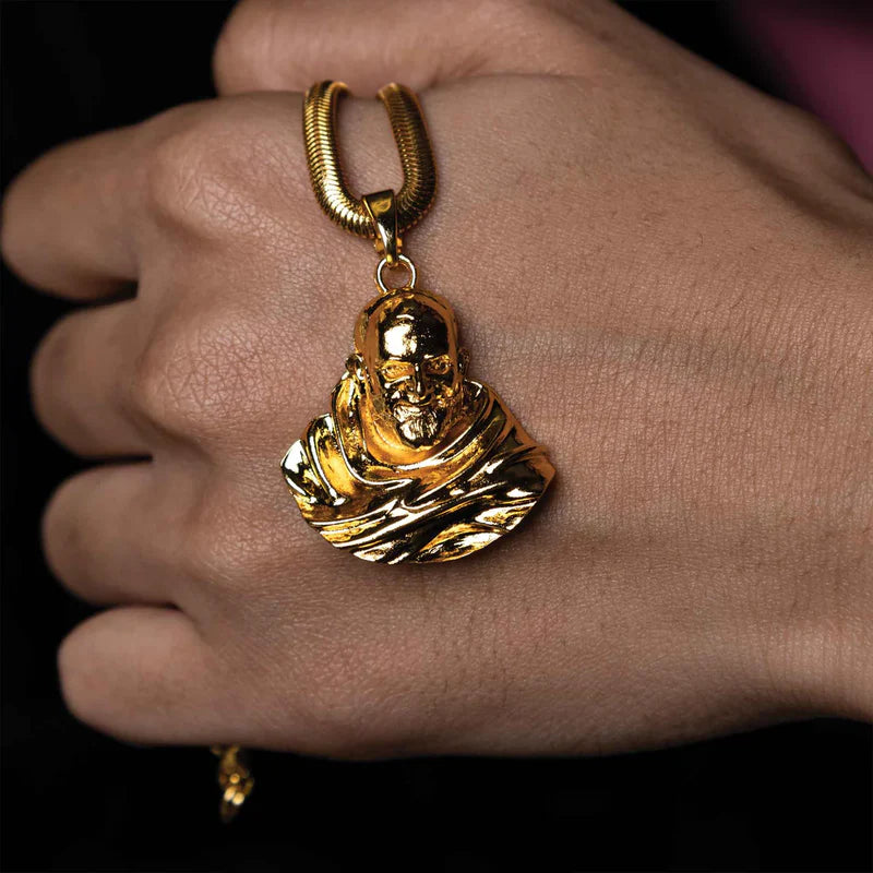Sterling Gold Plated Neem Karoli Baba Pendant for Men