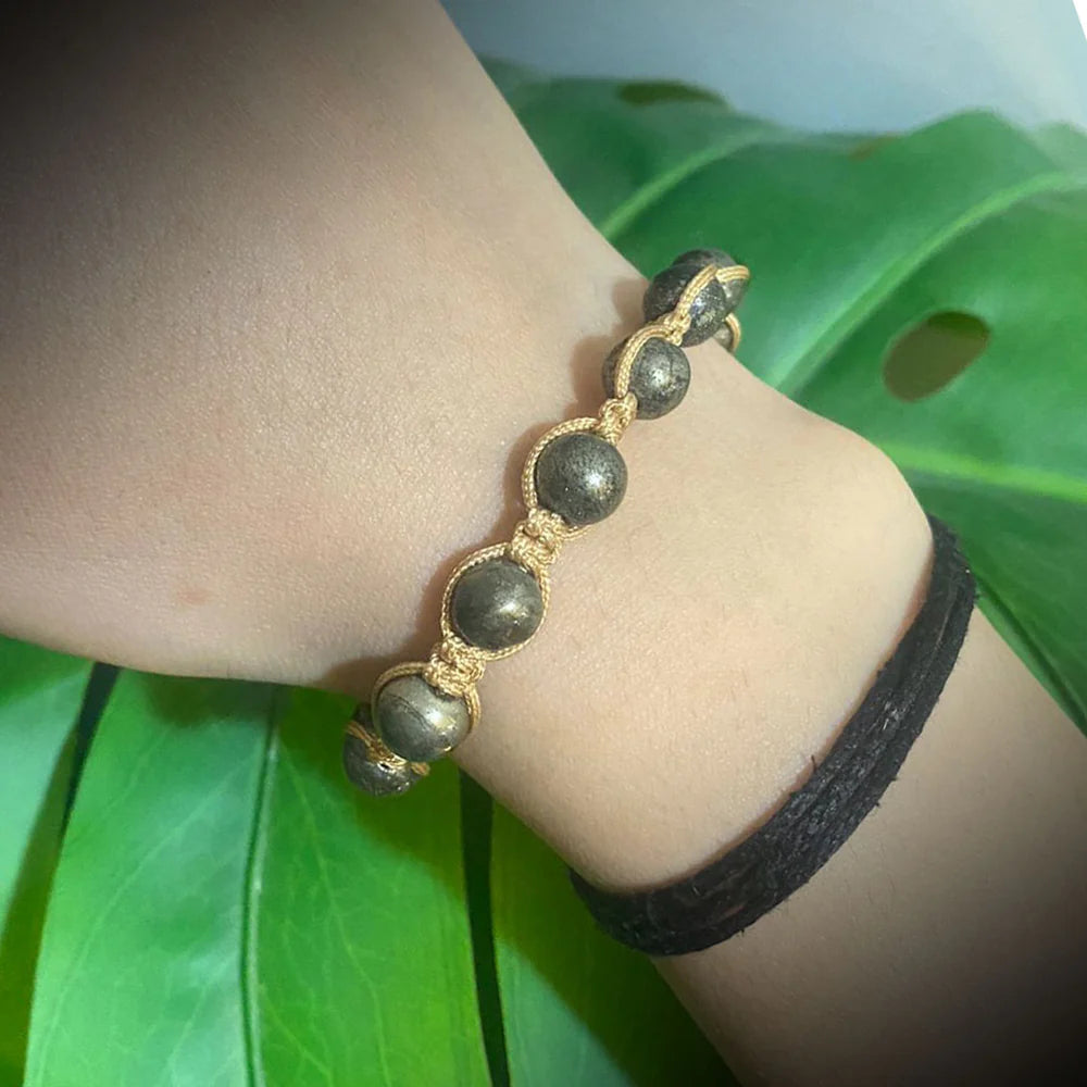 Pyrite Threaded Bracelet