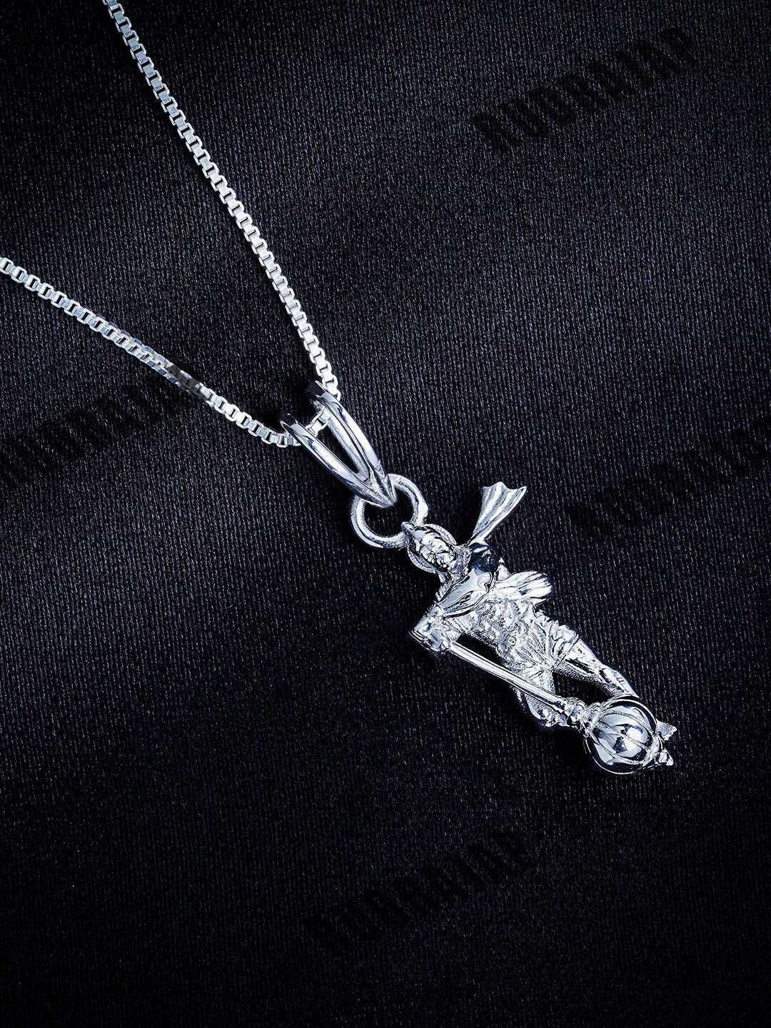 Hanumanji With Gada Silver Pendant Chain