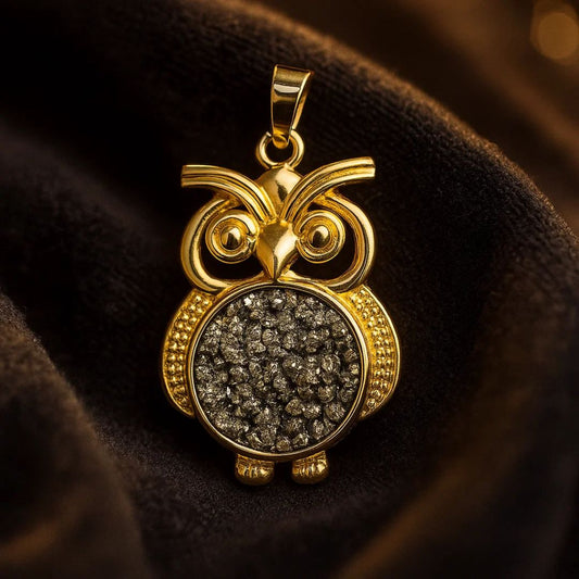 Owl Shape Pyrite Pendent