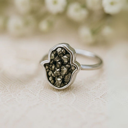 Pyrite Pure Silver Ring