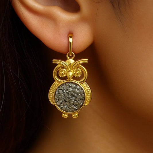 Owl Shape Pyrite Pendent