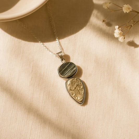 Black Tourmaline Pyrite Pendant