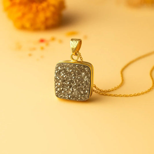 Pyrite Pendent With Gold Coated