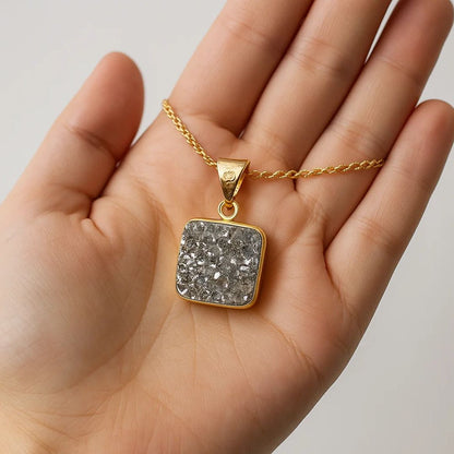 Pyrite Pendent With Gold Coated