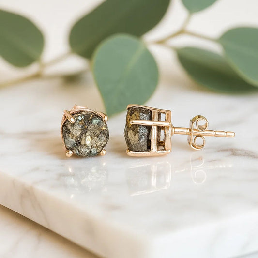 Raw Pyrite earings