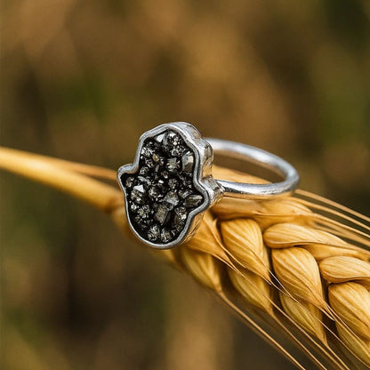 Pyrite Pure Silver Ring