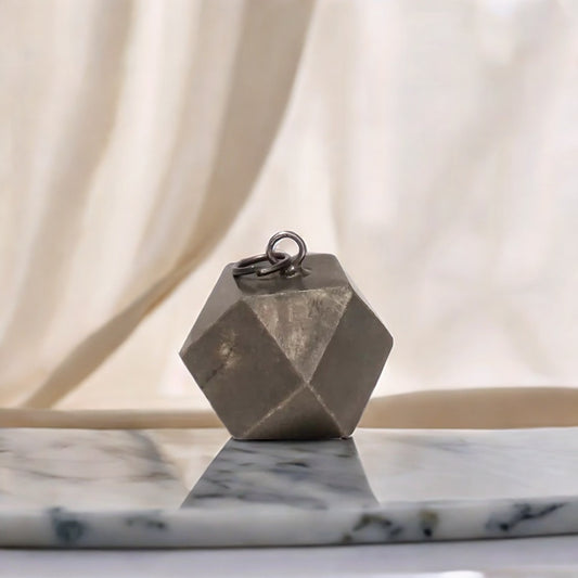 Pyrite 3d hexagonal Pendant (Without Chain)