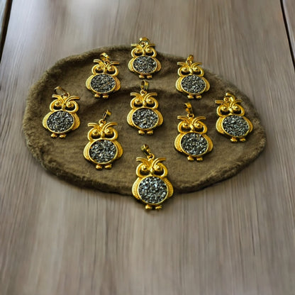 Owl Shape Pyrite Pendent