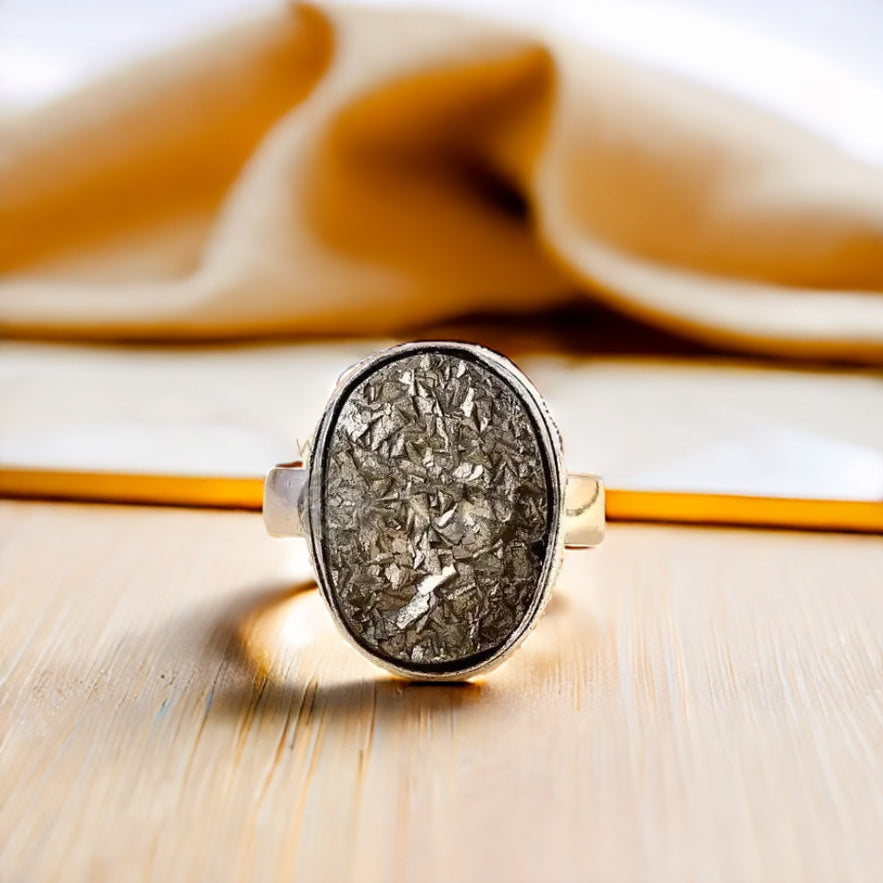 NATURAL RAW PYRITE RING