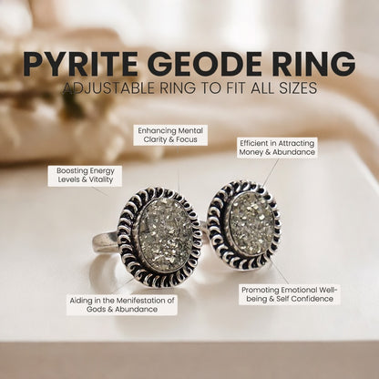 Pyrite Geode Ring