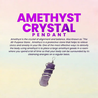 Amethyst Crystal Pendant (Without Chain)