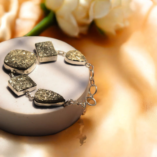 Pyrite Stylish Chain Bracelet